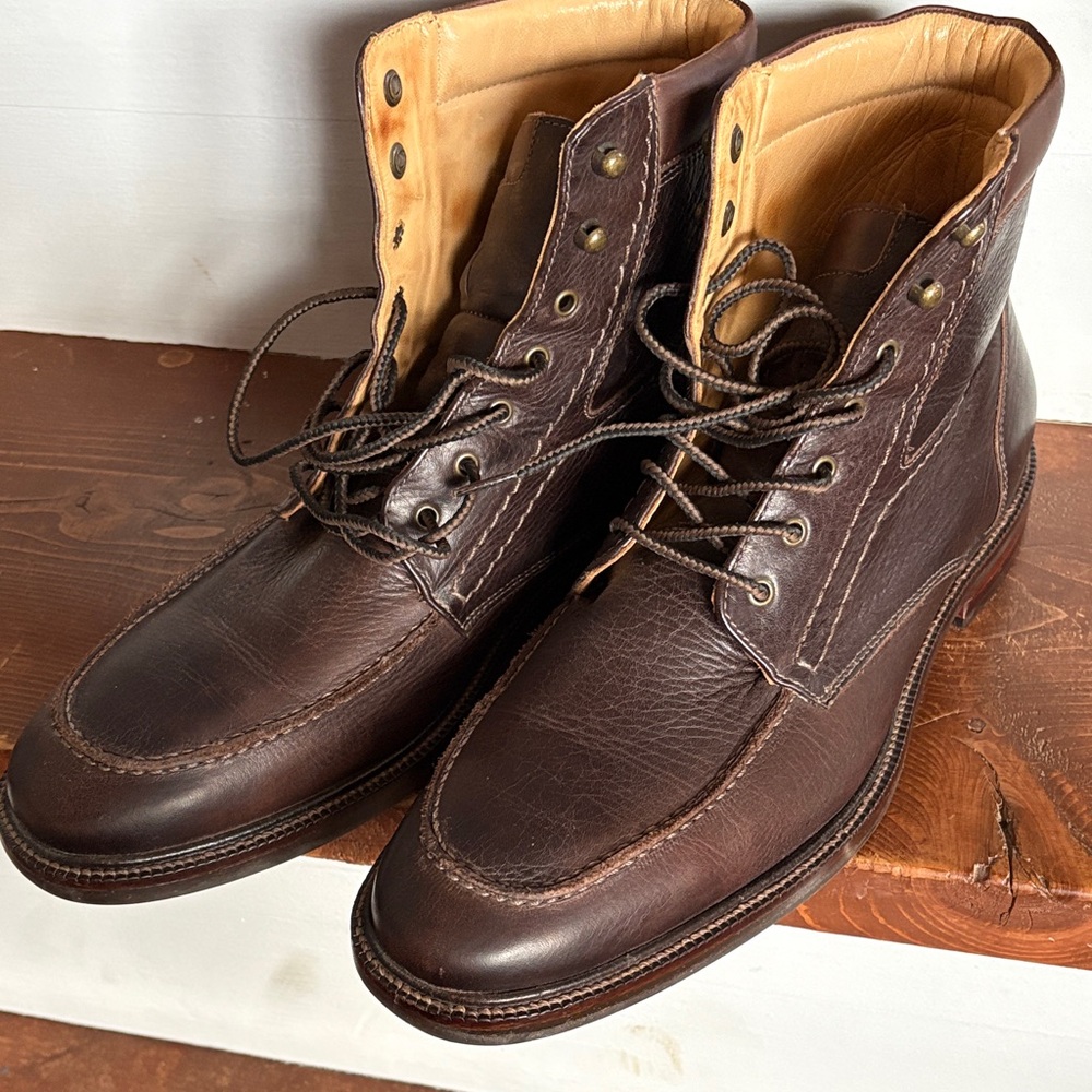 Johnston & Murphy Rich Brown Leather Men's Boots - Picture 11 of 12